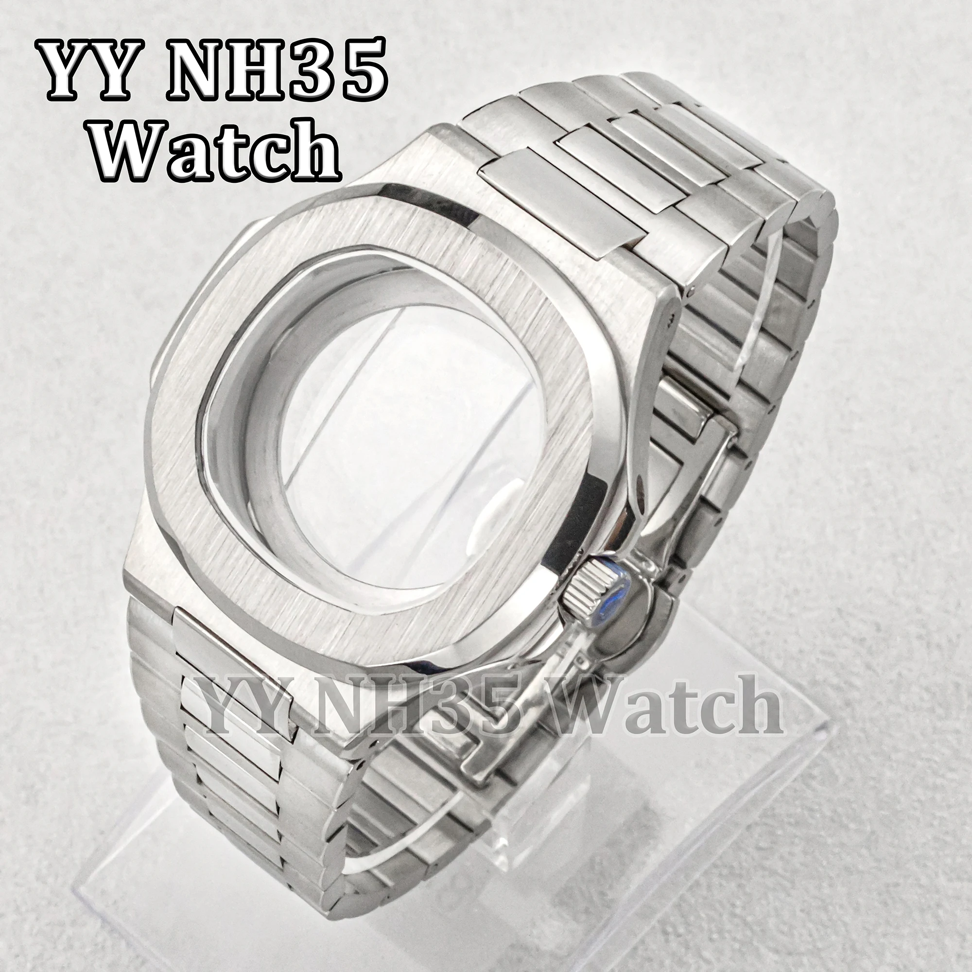 

for Nautilus Watches NH35 Case Stainless Steel WatchBand 10ATM Waterproof 41mm Case fit NH35/36 Movement Watch Parts Replacement