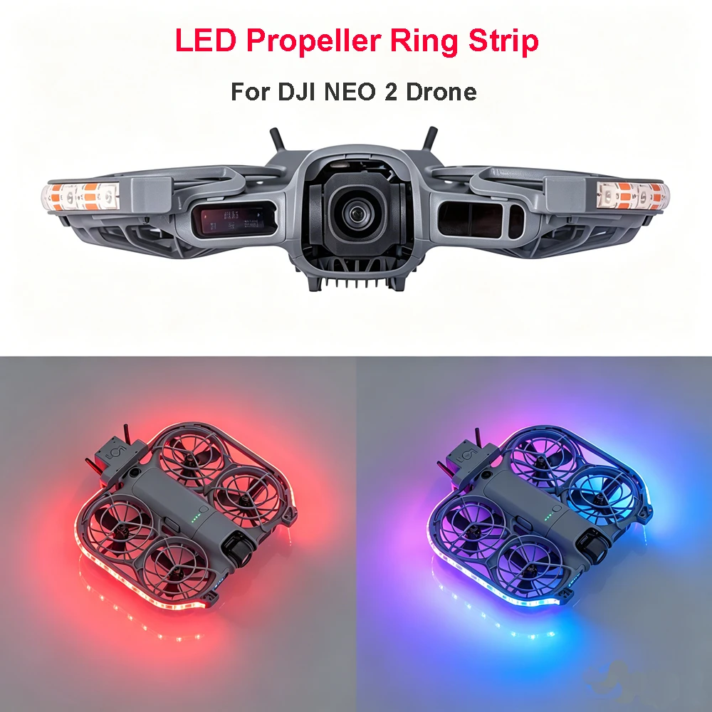 Image of LED-Licht Propeller-Ringstreifen für DJI NEO 2 Drohnen-Zubehör Nachtflug LED-Blitz Propellerabdeckung Licht Wegit 3 Modi