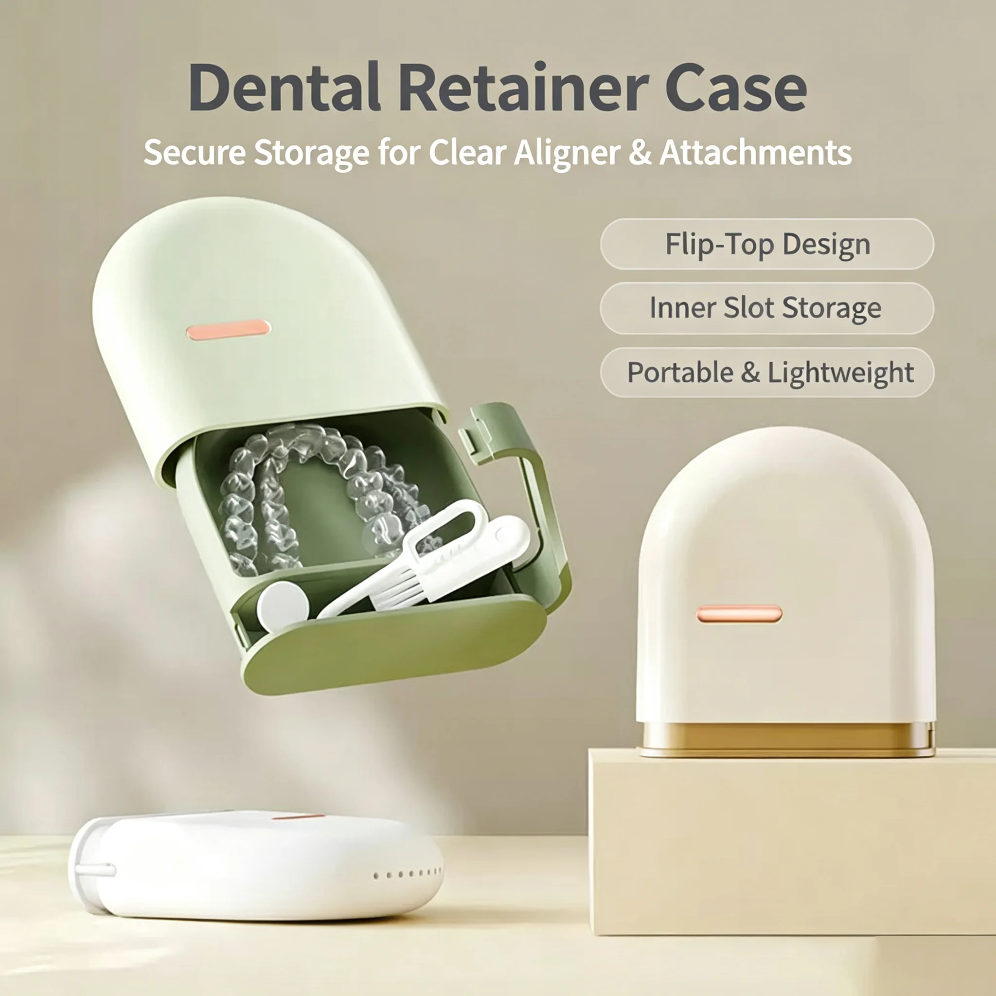 Invisible Retainer Storage Box 1 Pack ABS Dust Moisture Resistant Shell Elegant Design For Home And Travel