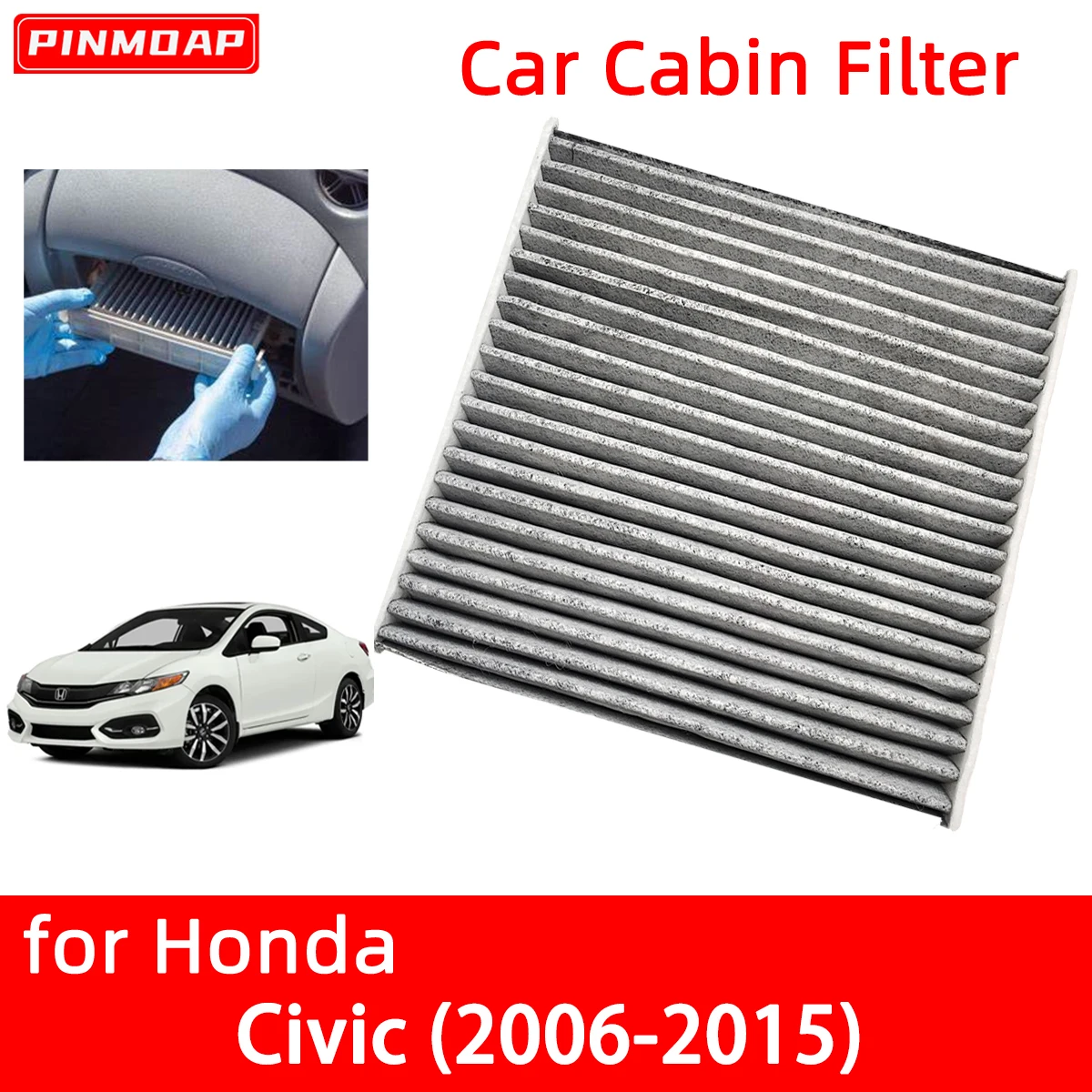 Car Cabin Air Filter for Honda Civic 2006-2015 Auto Filters Carbon Fiber P3875WS 80219-SHJ-A01 80292-SDA-407 80292-SDA-A01