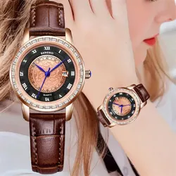 LIGE Fashion Leather Women Watch Top Brand Luxury Waterproof Women's Bracelet Watch Casual Sport Quartz Chronograph Montre Femme