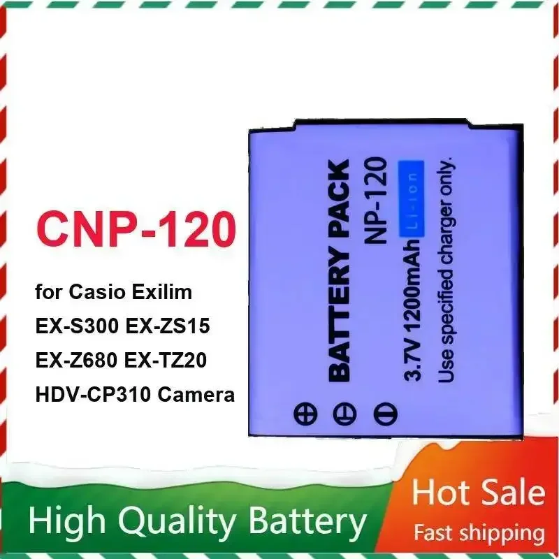 

Аккумулятор для камеры Casio Exilim EX-S300 EX-ZS15 EX-Z680 EX-TZ20 Hdv-CP310, высокопроизводительный, 1200 мАч, CNP-120