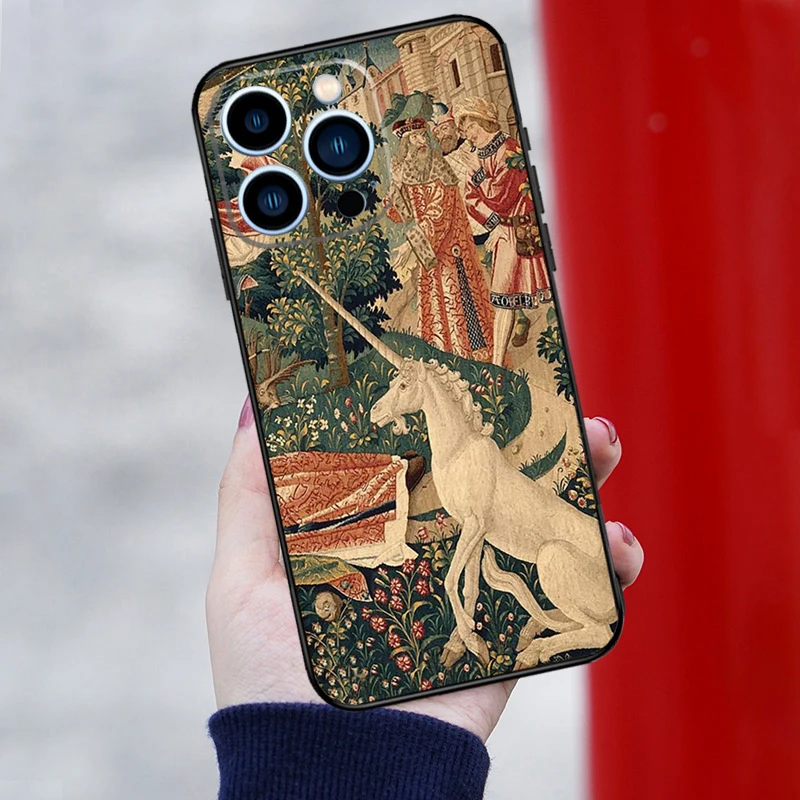 Renaissance art Painting Case For iPhone 15 14 13 11 12 16 Pro Max Mini X XS Max XR SE2 Plus Shockproof Soft Back Cover