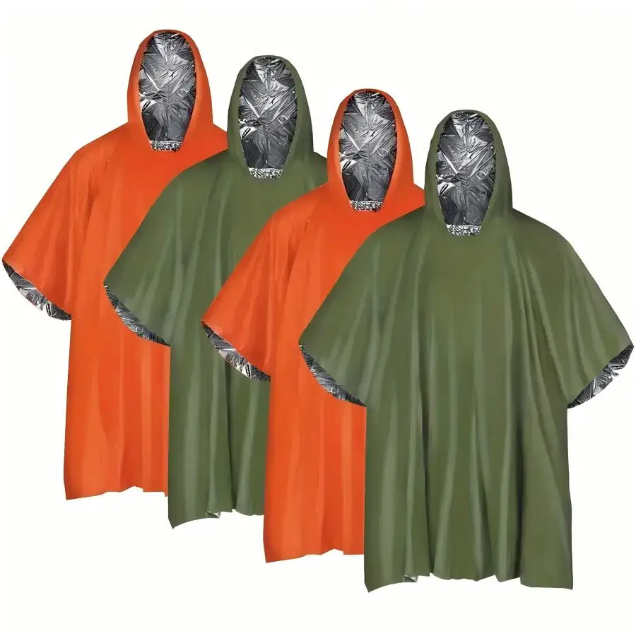 

Survival Emergency Poncho,Lightweight Survival Gear for Outdoor Camping Hiking Keep Warm After Earthquakes,Hurricanes Disasters