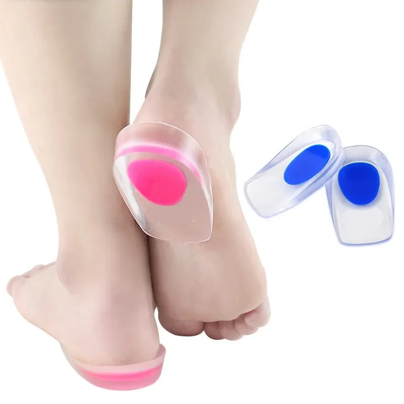 2pcs Soft Silicone Gel Insoles for Heel Spurs Pain Relief Foot Cushion Foot Massager Care Heel Cups Shoe Pads Increase Care Tool