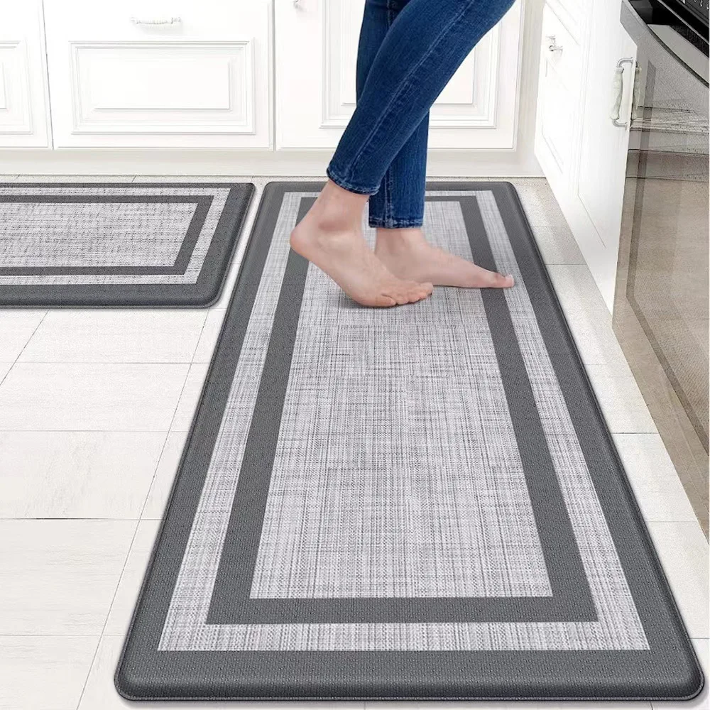VIKAMA European Retro Kitchen Carpet Long Rectangular Water Absorbing Rug for Bathrooms, Entrance and Exit Mats Home Decor Items