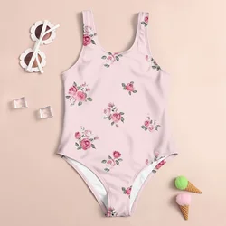 New Girl Summer One-Piece Swimsuit Fashion Cartoon Cute Leopard Print Floral Fragment 3d Women Swimwear Sleeveless Swim Clothing