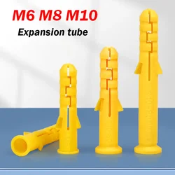 M6 M8 M10 Plastic Expansion Pipe Tube Rubber Plug Wall Plugs Plastic Ribbed Anchor for Self-tapping Screw