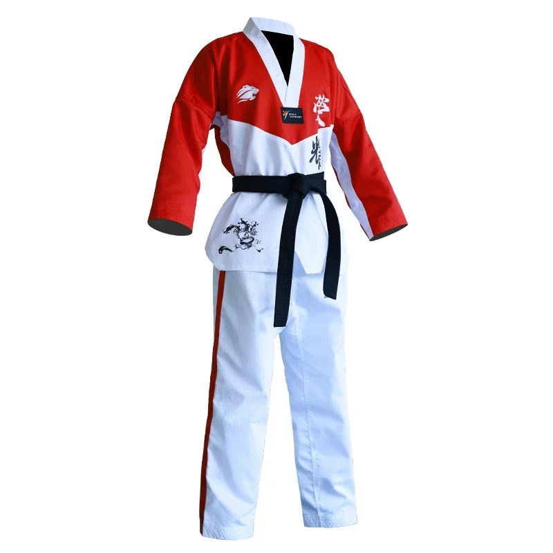 Adult Kid WTF Style Ribbed Taekwondo Polycotton Suit Dobok Martial Art Athletics