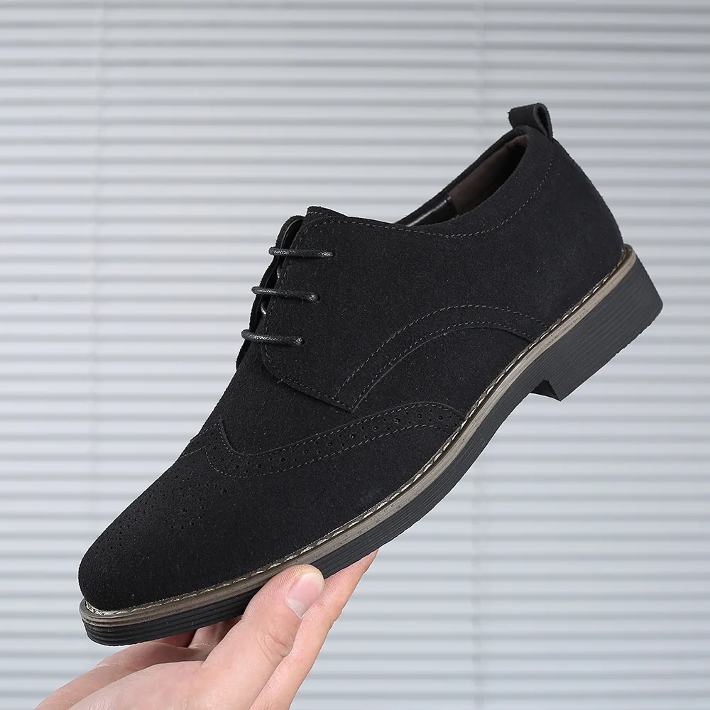 New derby shoes Oxford Men Shoes PU Suede Leather Spring Autumn Casual Men Leather Shoes Male Dress Shoes Plus Size 38-48