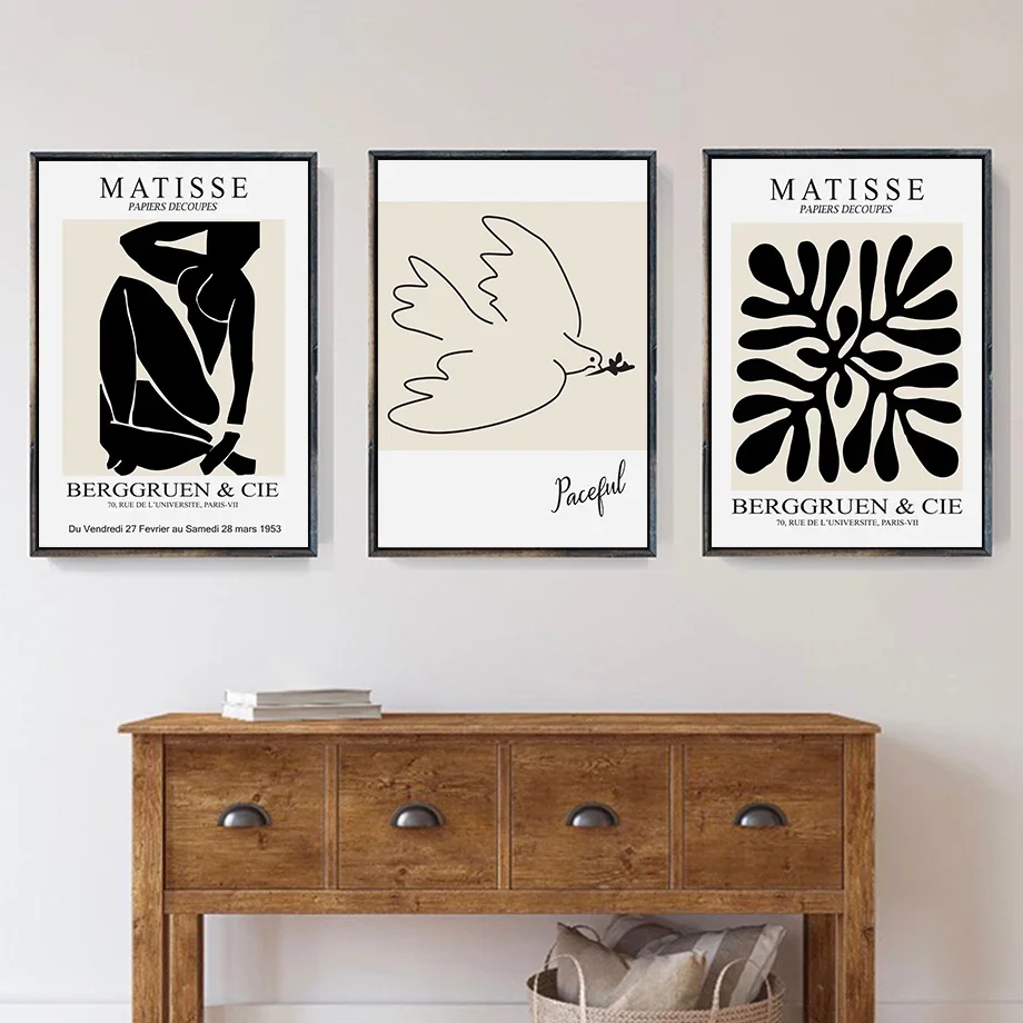 

Abstract Picasso Matisse Coral Retro Posters And Prints Wall Art Canvas Paintings Wall Pictures For Living Room Interior Decor