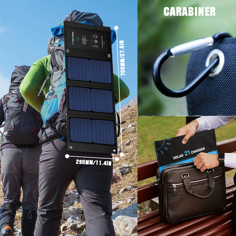 

Flexible Foldable Solar Panel 6V High Efficience Solar Battery Charger 21W Solar Phone Charger for Travel Iphone