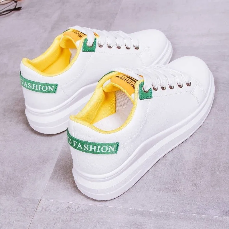 Women Shoes Zapatillas Mujer Baskets Femme Zapato Spring White Comfortable Sneakers Breathable Flats Lace-up Flower Woman Casual