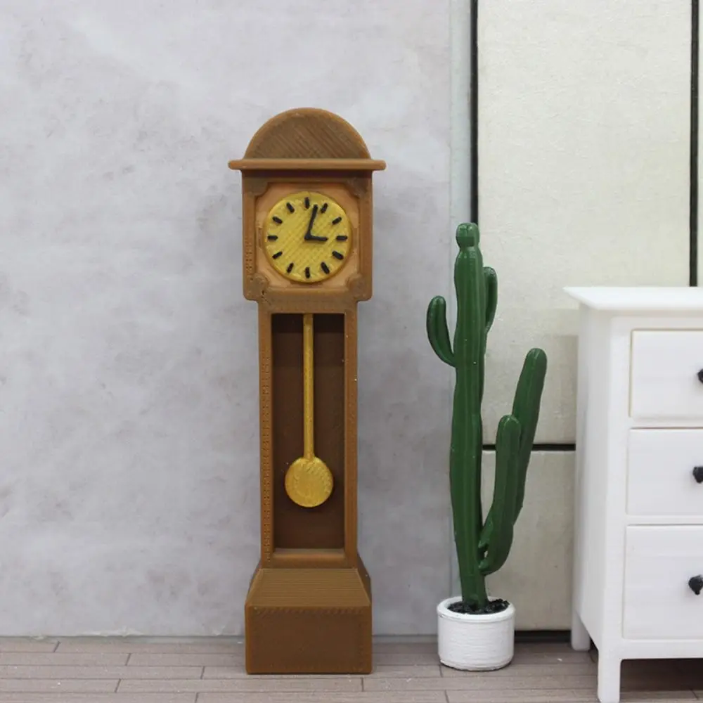 PLA ドールハウス フロアクロック ヴィンテージ装飾 ドールハウス家具 ミニチュアフロアクロック ミニスタンディングクロックモデル ホームデコレーション
