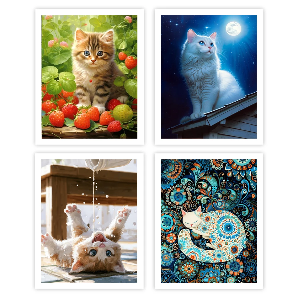 

GATYZTORY Painting By Numbers Adult Coloring Cat Paint Kit Handwork Diy Crafts Artwork Drawing Canvas Handwork Paint Kit Modern