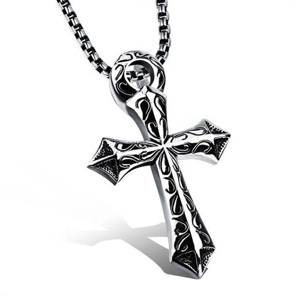 Cross Cross Necklaces Stainless Steel Clothing Accessories Cross Clavicle Chains Steel Casting Charm Alloy Cross Choker Pendant