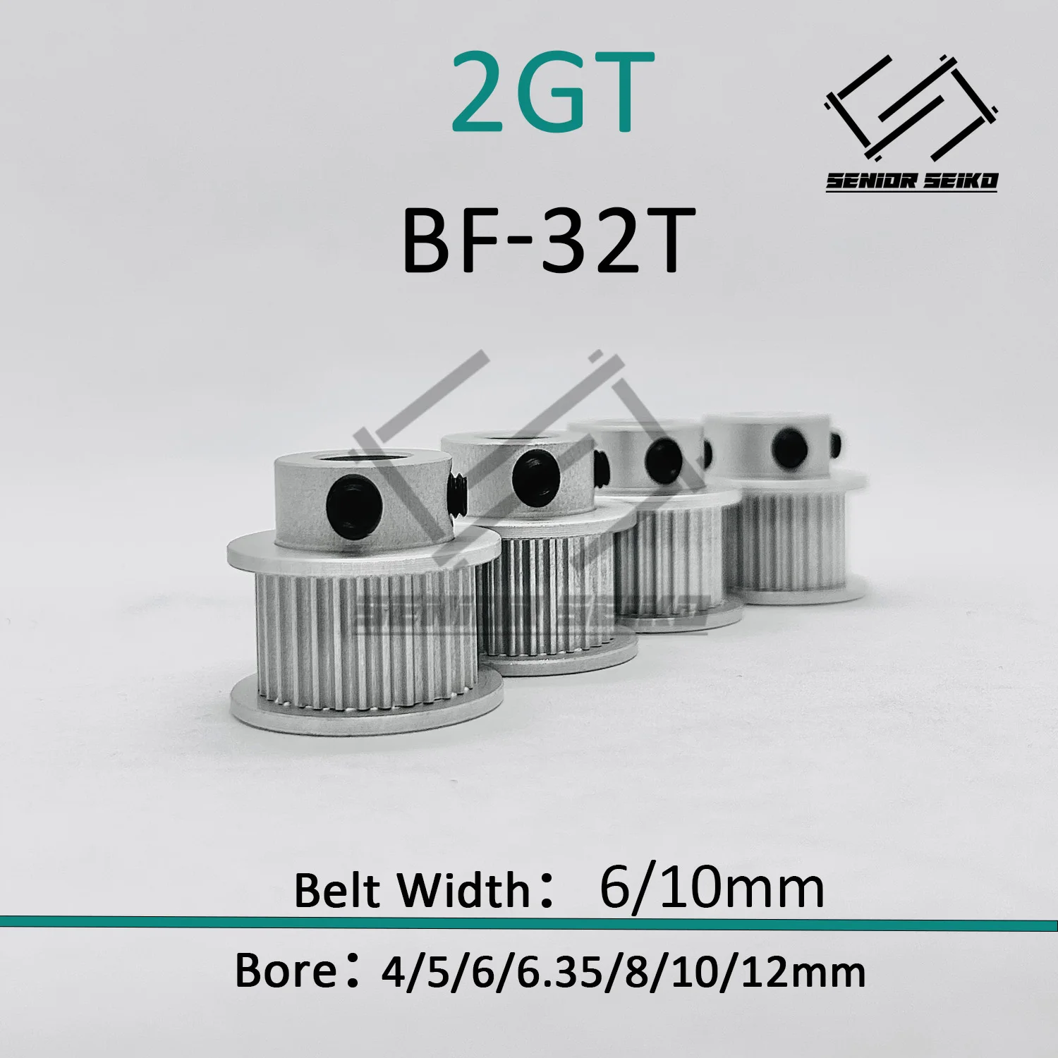 2GT 2MGT 32Teeth BF Timing Pulley Belt Width 6/10mm Bore 4/5/6/6.35/8/10/12mm 32T Pitch 2mm Tensioning Wheel Synchronous