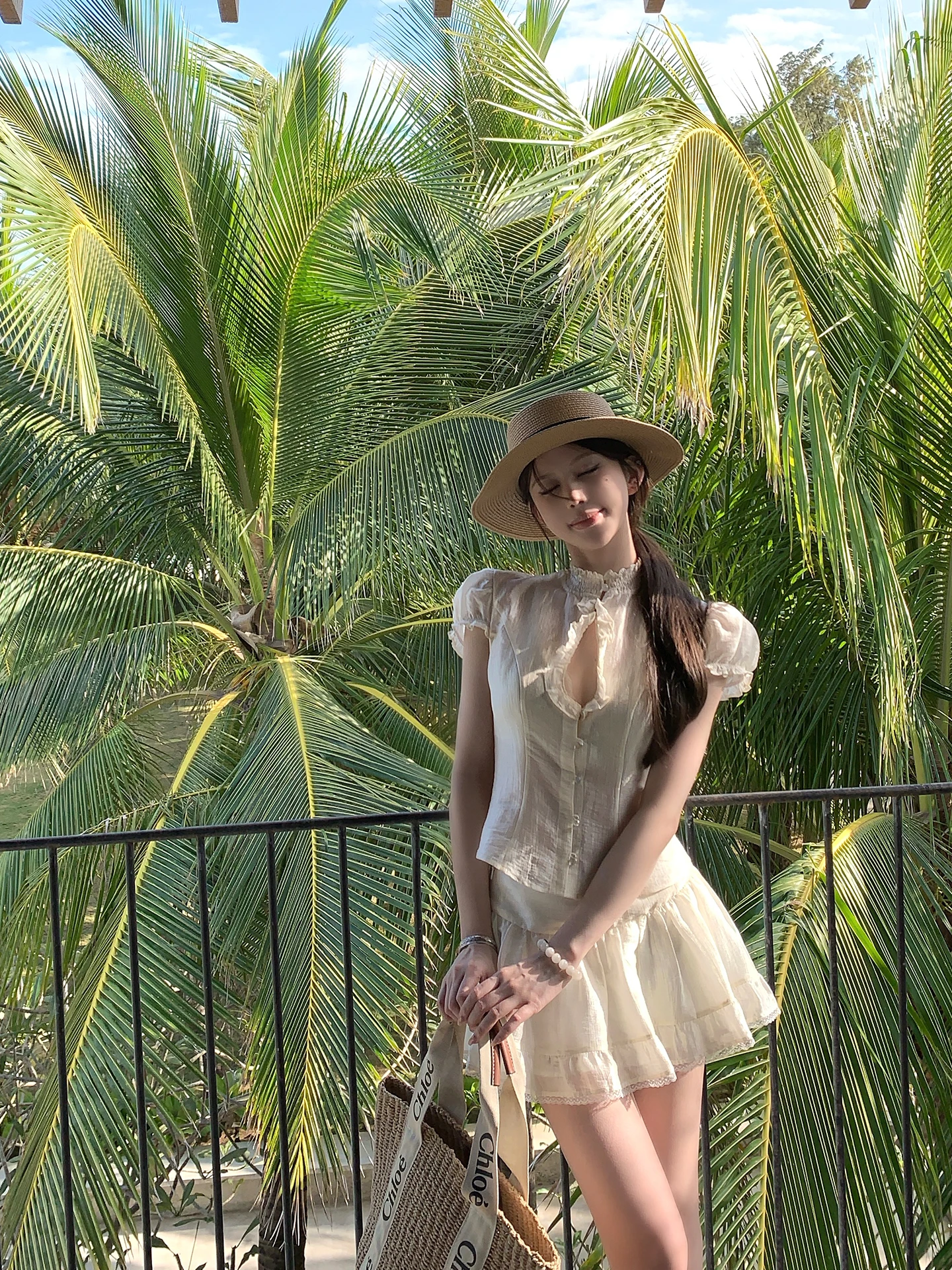 

Titi Little Sister Summer Waterdrop Hollow out ort Sve Lace Top And f Skirt Two Piece Set Women's Faion Ensemble