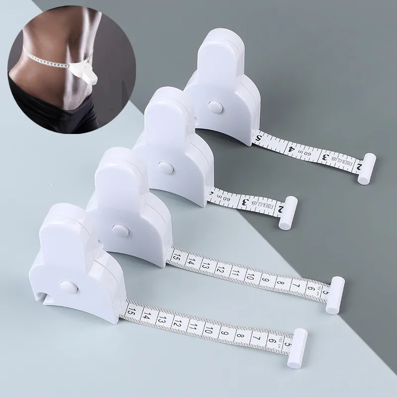 Waist Ruler Three Circumference Ruler Measure Body Automatic Telescopic Tape 150 cm/60 Inch Rolling Girth Sewing Double-sided