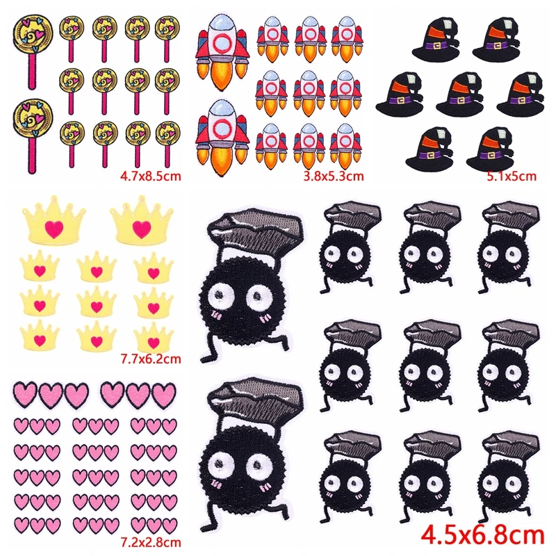 

10 pcs/lot Wholesale Cartoon Cute Patch Iron On Patches On Clothes DIY Sewing Embroidered Patches For Clothing Fusible Applique