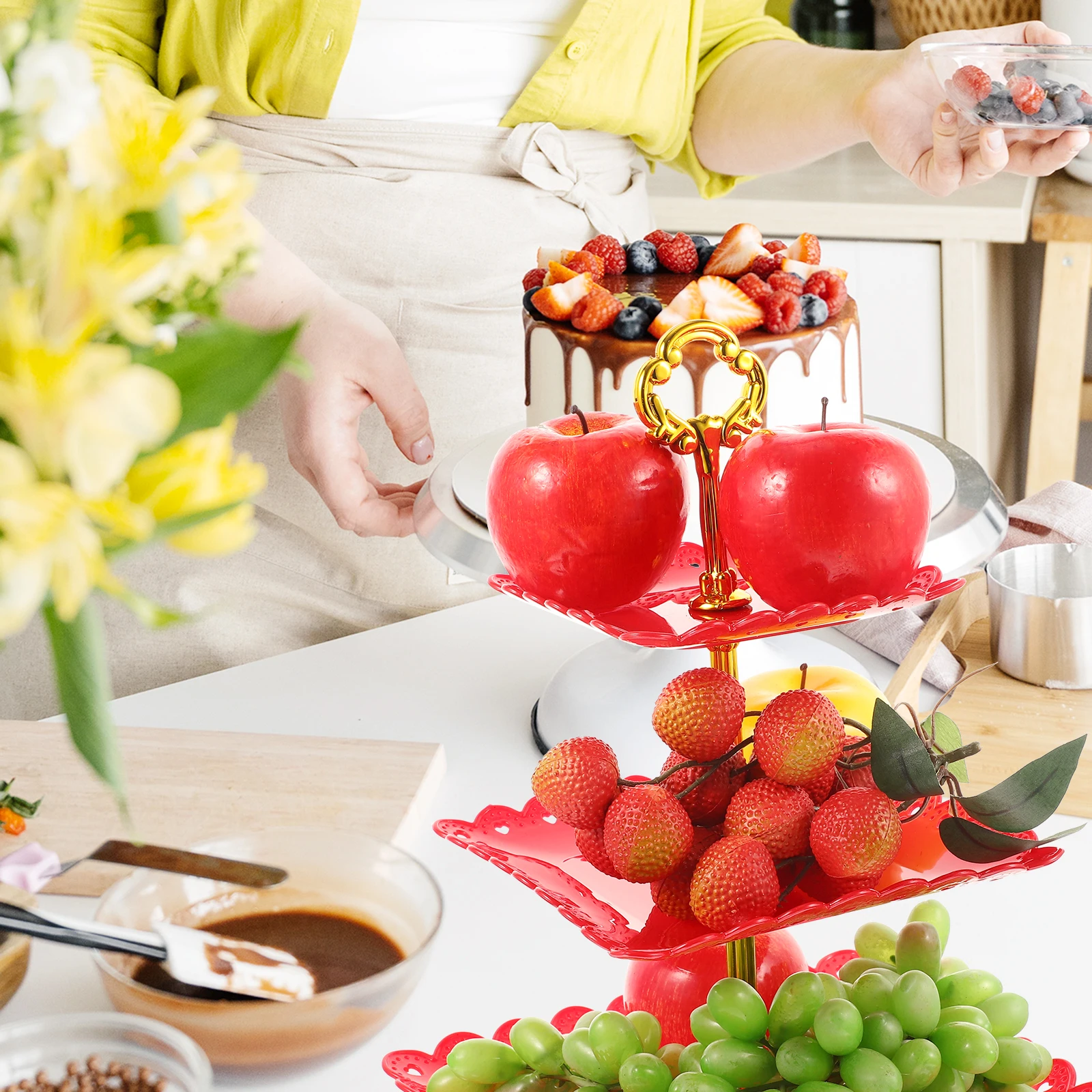 

Candy Tray 3-Tier Cupcake Stand Dessert Holder For Wedding Shower Birthday Party Serving Tray Cake Display