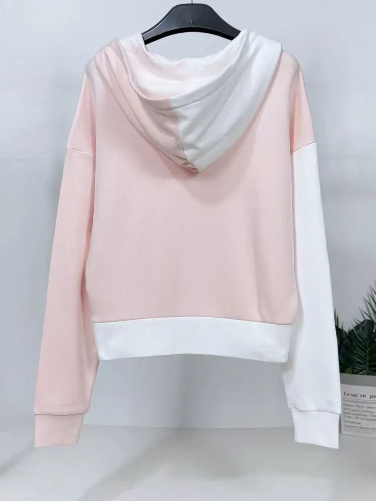 Faionable Color Blo Belted Hoodie ort Women's Long Sve Loose Fit Slimming Top Korean Sle Autumn Commute Wind