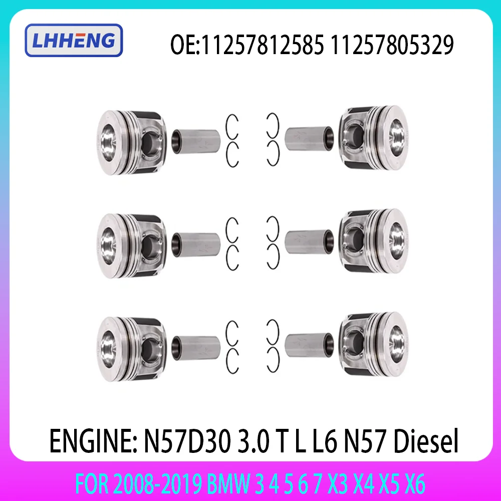 

N57D30 3.0 T L L6 N57 Diesel Piston & Piston Ring Set Fit for 08-19 BMW E90 F30 F80 E93 E92 E91 F31 F33 F83 F36 F10 F07 F11