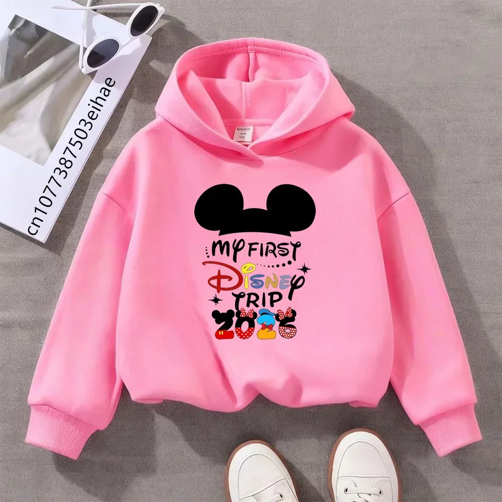 

Disney Mickey And Minnie Vacation Hoodie for Children Casual Fashion Spring-Autumn Hoodie New 2026 for Disneyland