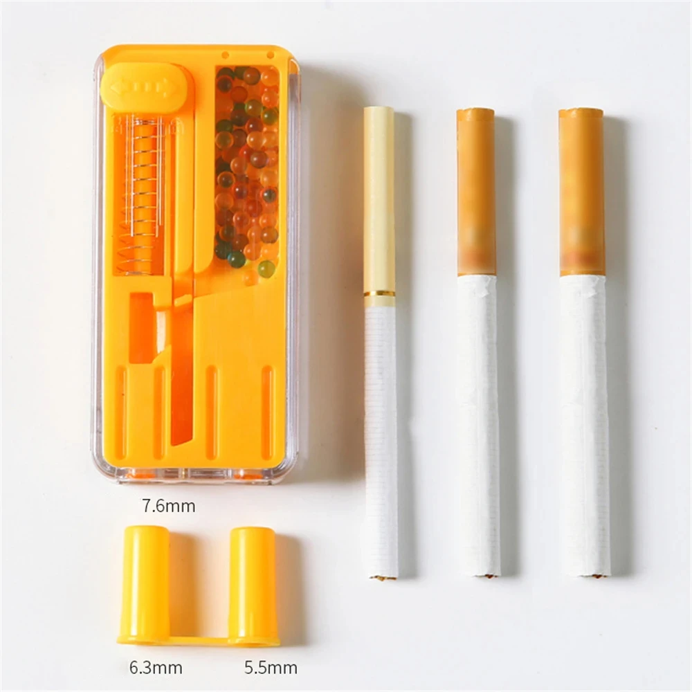 DIY Handy Cigarette Explosion Menthol Tastes Beads with Pusher Push Box Fruit Flavour Smoke Capsules Pops Smoking Accessories