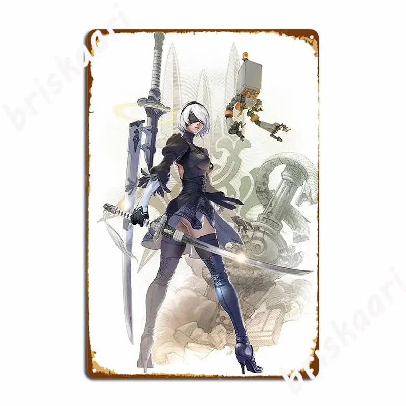 Yorha No. 2 Type B Nier:Automata Metal Sign Club Home Kitchen Decoration Plaques Tin Sign Poster