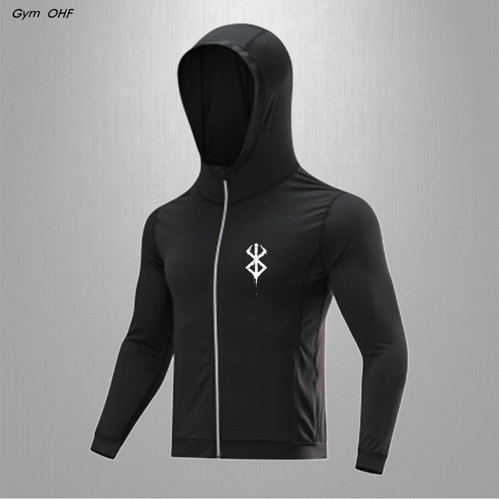 Men\'s Running Fitness Training Sweatshirt Outdoor Sports Men\'s Jacket Cycling Slow Running Quick Dry Windproof Coat Rashguard