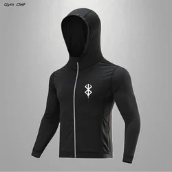 Men's Running Fitness Training Sweatshirt Outdoor Sports Men's Jacket Cycling Slow Running Quick Dry Windproof Coat Rashguard