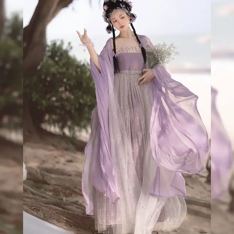 New adult Hanfu female super fairy ancient style balsam skirt full set of fairy style ancient style Tang big sleeve shirt