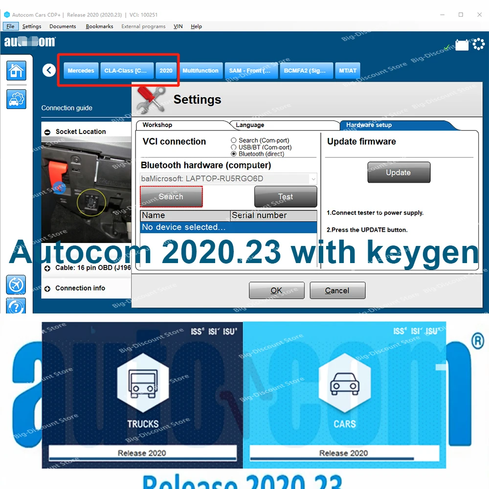 2020.23 with keygen Latest Rele-ase Softwares del-ph-iis Car Truck Diagnostic Tools Obd Scanner DS-150E send link CD or USB
