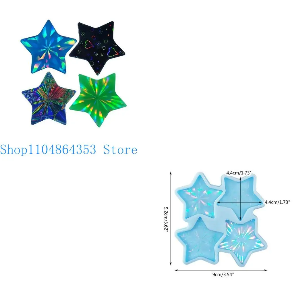

652F Brooch Resin Mold Silicone Pentagram Casting Resin Epoxy Mold for Jewelry Making Phone Holder Resin Mold