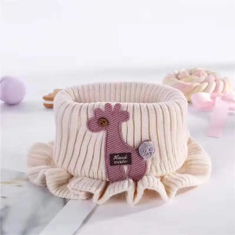 Baby Scarf Winter Neck Warmer for Kids Children Boys Girls Woolen Knitted Mustache Solid Warm Crochet Scarves Plaid Fashion Doll