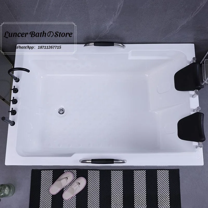 Insulated Acrylic Freestanding Bathtub, Double Wall Thickened Soaking Tub with Shower, Keeps Water Warm Longer