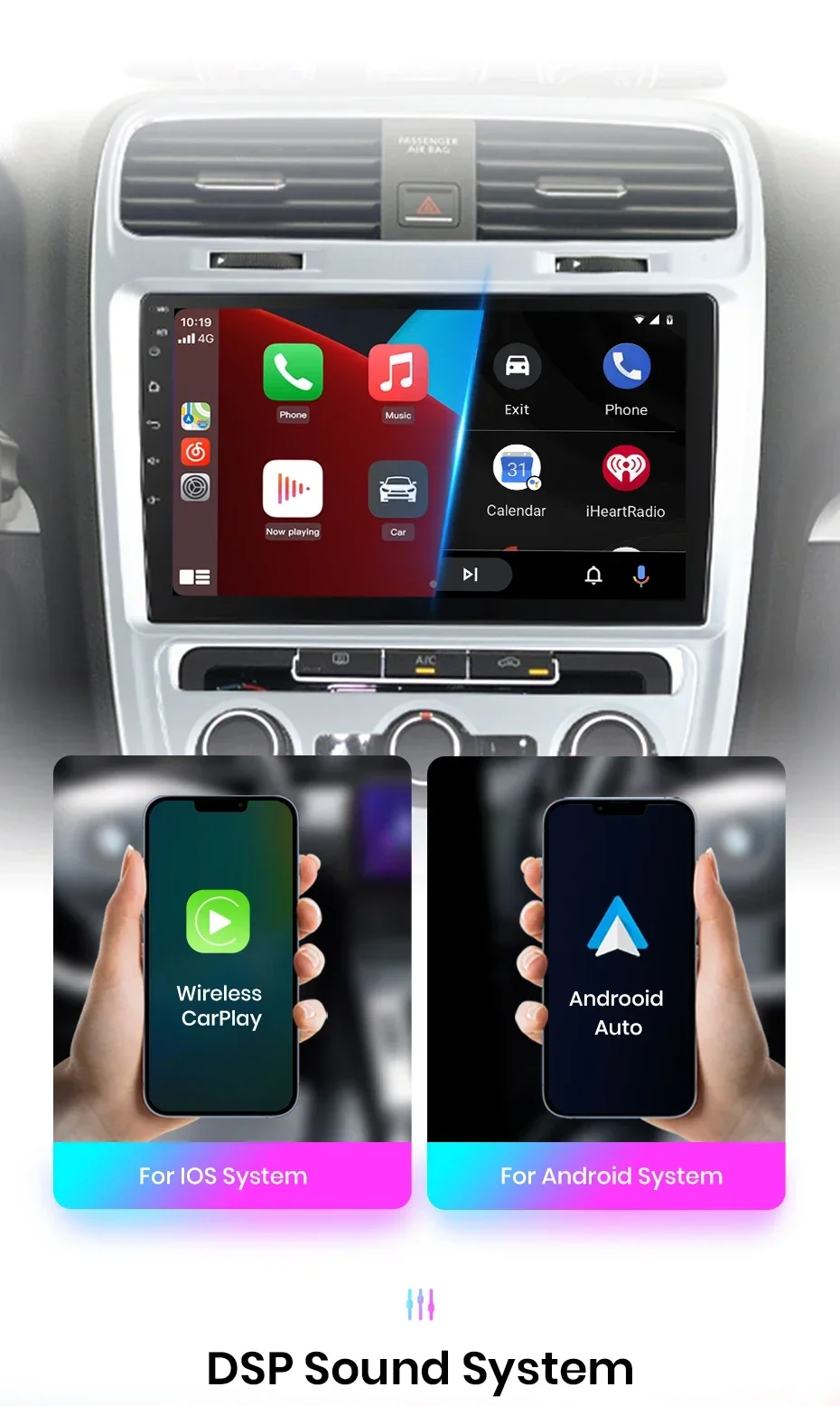 Junsun drahtlose carplay android auto radio für volkswagen scirocco 2015car intelligente systeme rds bt dsp 2 din autoradio – Detail 10