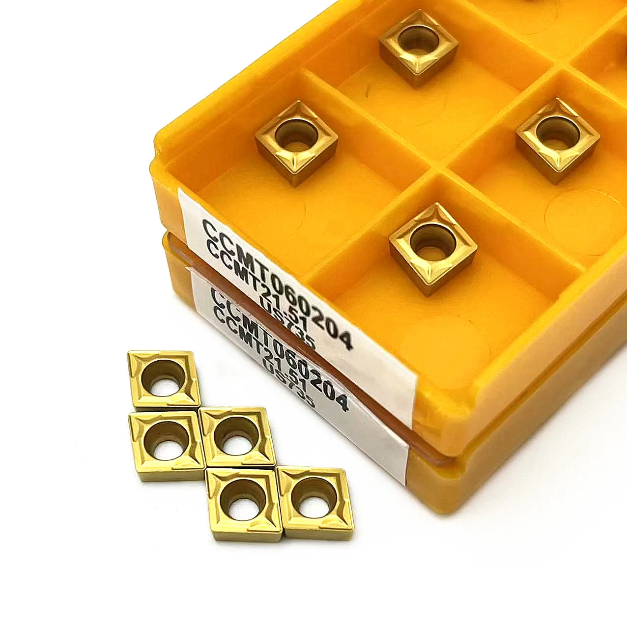 US735 VP15TF CCMT060204คาร์ไบด์แทรก CCMT060204 UE6020เครื่องมือกลึงภายใน mesin bubut CNC ชิ้นส่วนเครื่องมือ tokarnyy ccmt เครื่องมือกลึง