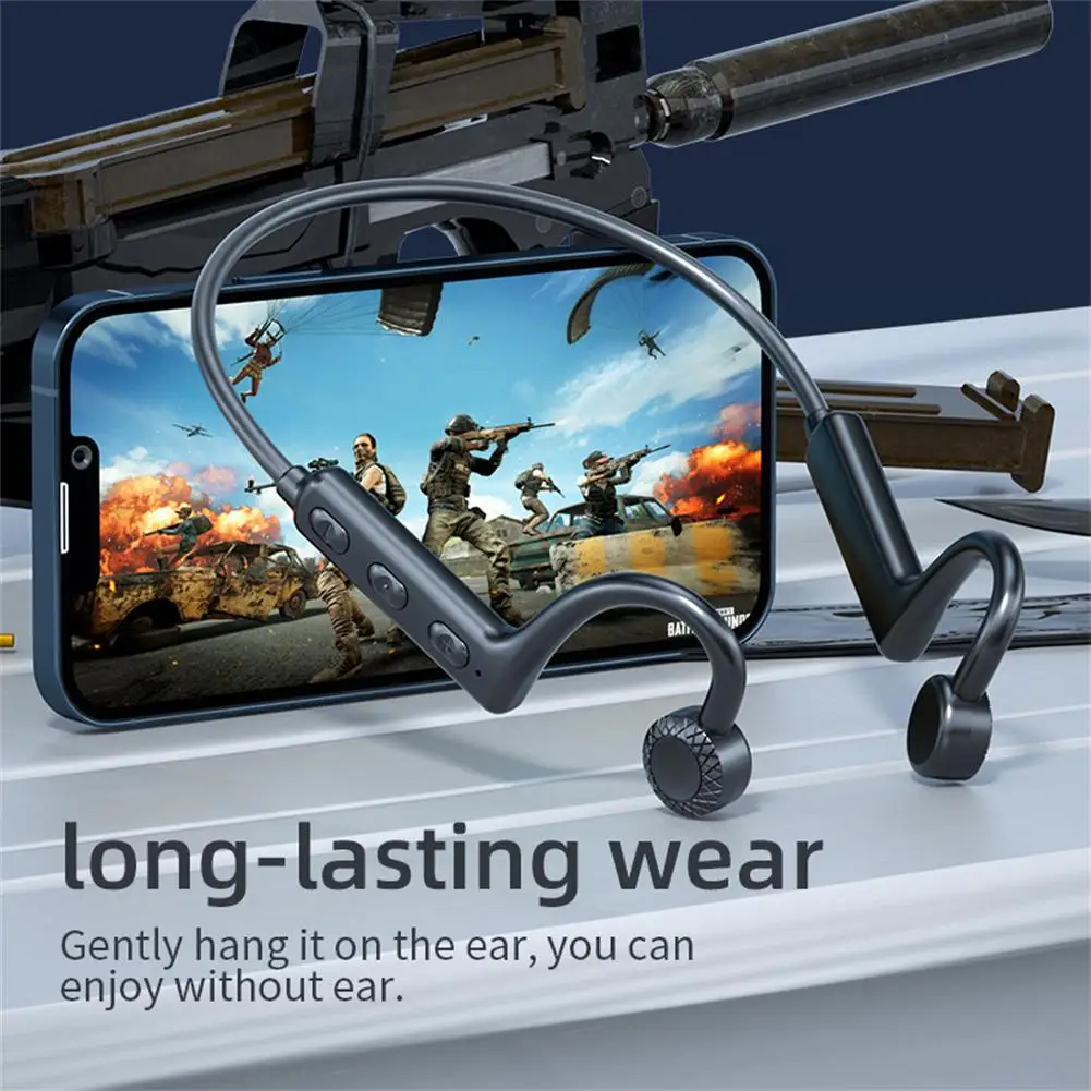 Ks19 TWS Bone Conduction Earphone, fones de ouvido sem fio Bluetooth, Neckband Sports Headset, fone de ouvido auditivo, mãos livres com microfone