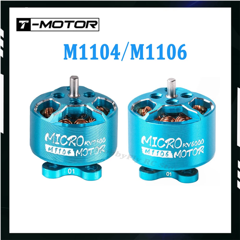

T-Motor M1104 KV7500 M1106 KV6000 Микродвигатель Бесщеточный двигатель Маленький легкий с валом 1,5 мм для FPV 90 мм 110 мм Микродрон