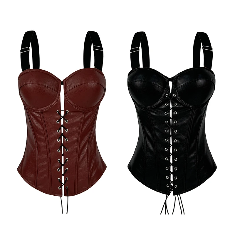 

Корсет-топ BKLD из кожи на молнии, женский, сексуальный, с перекрестной завязкой на талии, без спинки, на тонких бретелях, в стиле кокетки, для клуба и уличной моды