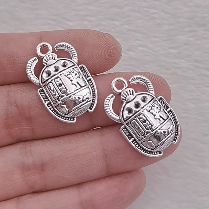 10pcs Egyptian Scarab Beetle Pendant Aesthetic Accessories , Diy Jewelry Charms Women Necklace Bracelet earring Gothic Keychain