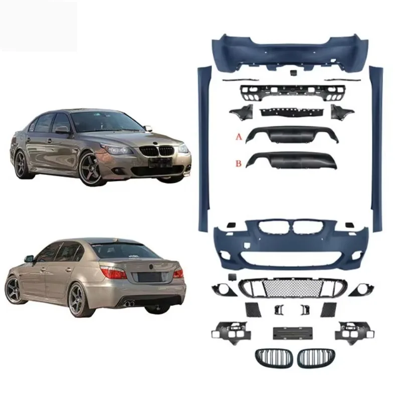 

FW Factory Body Kit MT Style for 5 Series E60 04-10 to MT Front Rear Bumper Grille Spoiler Fender Hood Skirt Upgrade
