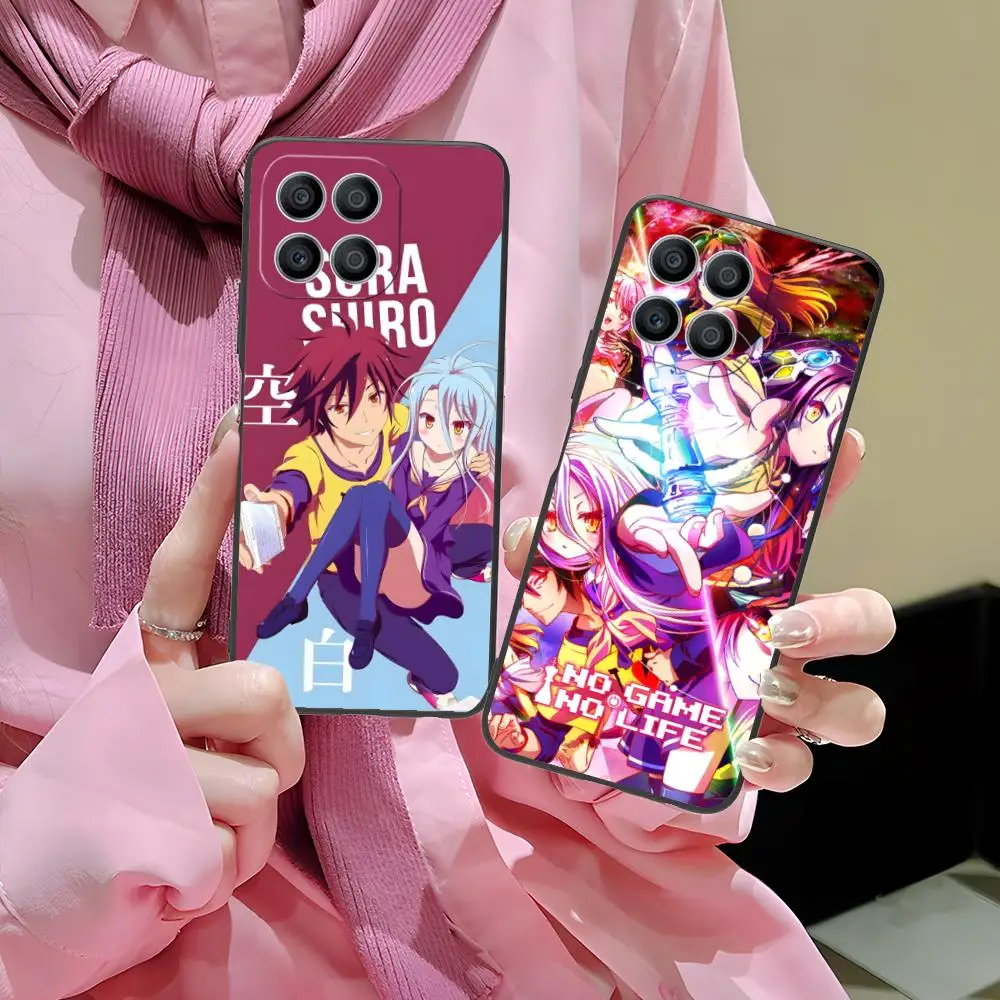 

No game no life Phone Case for Honor 90 80 70 60 50 30 20 10 9 8 7 Pro S SE Lite 5G Black Cellphones Cover Pretty