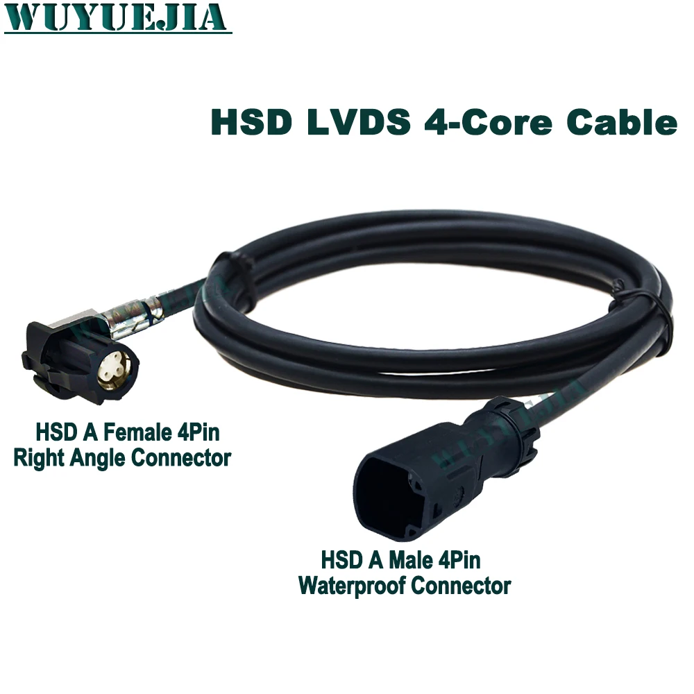 HSD LVDS Fakra 4Core Cable A Male 4Pin Waterproof to A Female 4Pin Right Angle High Speed Data Cable For Car Camera Infotainment