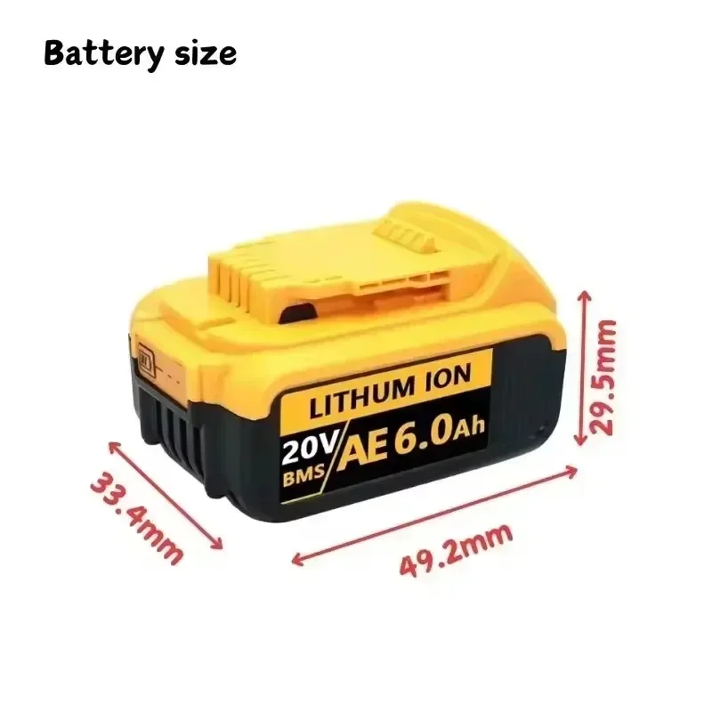 20V 18V DCB200 12.0Ah Replacement Li-ion Battery for DeWalt DCB200 DCB205 DCB201 Power Tool Battery 20 Volt MAX With Charger