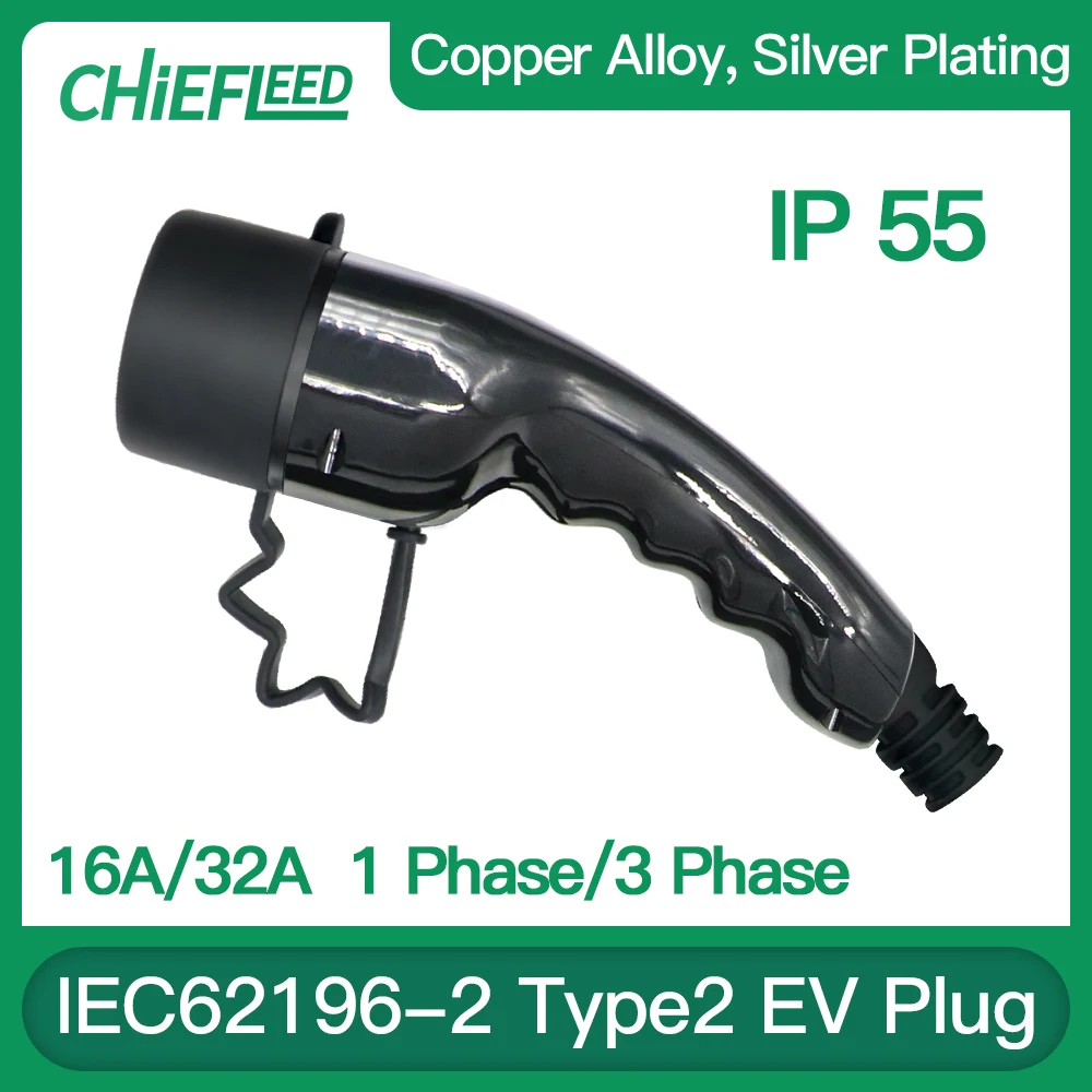 Разъем Chiefleed EV типа 2, переходник IEC 62196, 16 А, 32 А, без кабеля для электромобилей, зарядка Type2