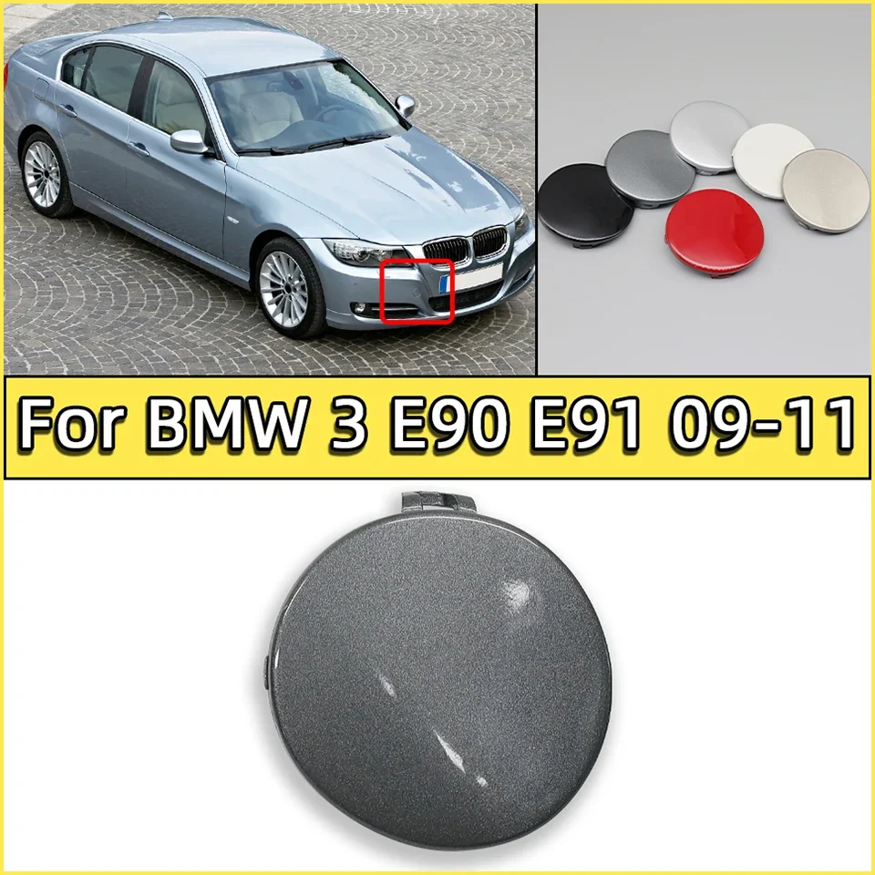 Front Bumper Towing Hook Eye Cover Cap For BMW 3 E90 E91 LCI 320 323 325 328 2009 2010 2011 2012 Painted Tow Hauling Trailer Lid