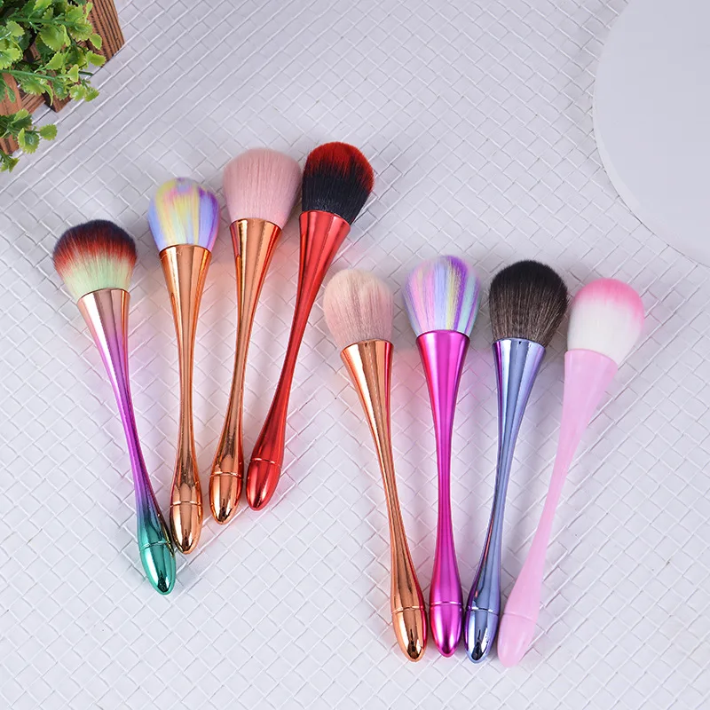 1PCS 7Colors Soft Fluffy Dust Cleaning Acrylic Nail Art Brush Pen Nail Glitter Remover UV Gel Powder Removal Manicure Tools